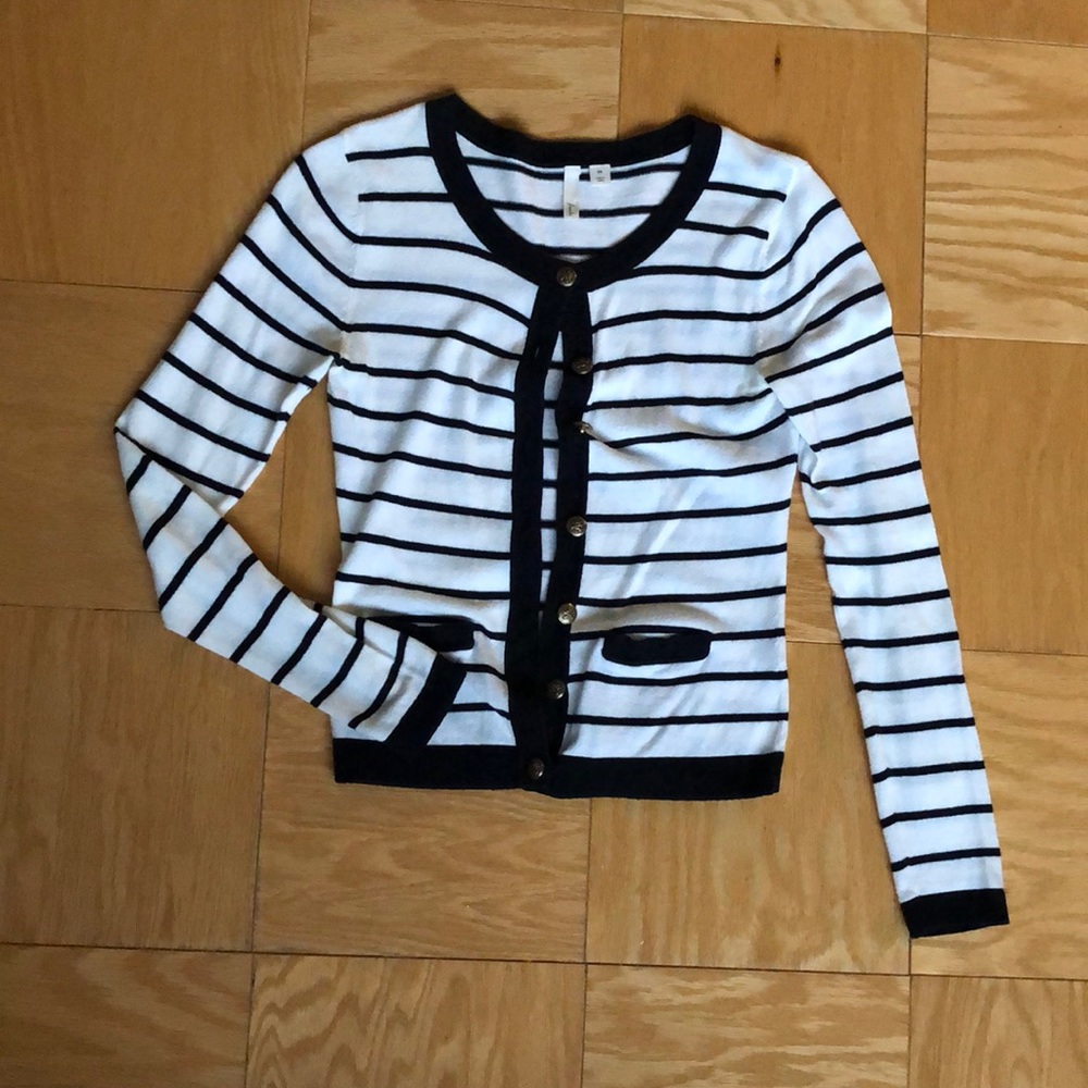 Frenchi striped cardigan